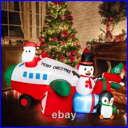 9 Feet Lighted Christmas Inflatable Santa Claus on Helicopter with Penguin 9 Feet Lighted Christmas Inflatable Santa Claus on Helicopter with Penguin
