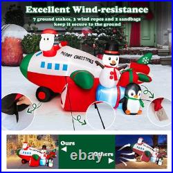 9 Feet Lighted Christmas Inflatable Santa Claus on Helicopter with Penguin 9 Feet Lighted Christmas Inflatable Santa Claus on Helicopter with Penguin