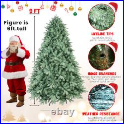 9 Ft Blue Spruce Artificial Christmas Tree Full Xmas Tree with 4368 PE&PVC Tips