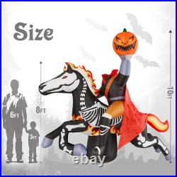 9 Ft Halloween Inflatable Headless Horseman Outdoor Decorations, Day of the Dead