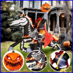 9 Ft Halloween Inflatable Headless Horseman Outdoor Decorations, Day of the Dead