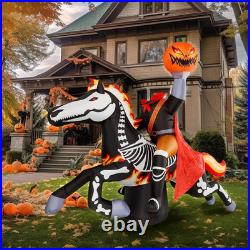 9 Ft Halloween Inflatable Headless Horseman Outdoor Decorations, Day of the Dead