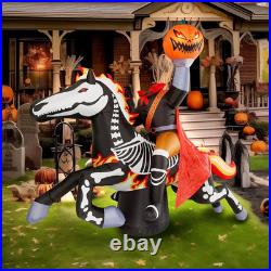 9 Ft Halloween Inflatable Headless Horseman Outdoor Decorations, Day of the Dead