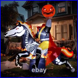 9 Ft Halloween Inflatable Headless Horseman Outdoor Decorations, Day of the Dead