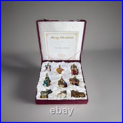 9 Piece Boxed Nativity Blown Glass Christmas Ornaments by Old World Christmas