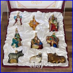 9 Piece Boxed Nativity Blown Glass Christmas Ornaments by Old World Christmas