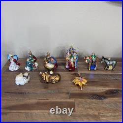 9 Piece Boxed Nativity Blown Glass Christmas Ornaments by Old World Christmas