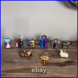 9 Piece Boxed Nativity Blown Glass Christmas Ornaments by Old World Christmas