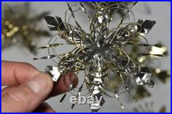 9 Vintage Aluminum Snowflake Christmas Tree Ornaments OOAK Handmade MCM Metal