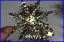 9 Vintage Aluminum Snowflake Christmas Tree Ornaments OOAK Handmade MCM Metal