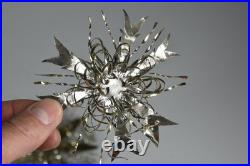 9 Vintage Aluminum Snowflake Christmas Tree Ornaments OOAK Handmade MCM Metal