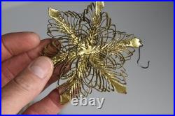 9 Vintage Aluminum Snowflake Christmas Tree Ornaments OOAK Handmade MCM Metal