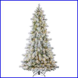 9-ft Flocked Snowy Berkshire Pre-lit Artificial Christmas Tree with LED Lights 9-ft Flocked Snowy Berkshire Pre-lit Artificial Christmas Tree with LED Lights