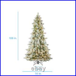 9-ft Flocked Snowy Berkshire Pre-lit Artificial Christmas Tree with LED Lights 9-ft Flocked Snowy Berkshire Pre-lit Artificial Christmas Tree with LED Lights