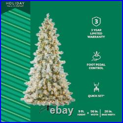 9-ft Flocked Snowy Berkshire Pre-lit Artificial Christmas Tree with LED Lights 9-ft Flocked Snowy Berkshire Pre-lit Artificial Christmas Tree with LED Lights