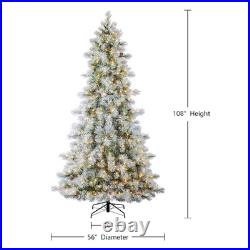 9-ft Flocked Snowy Berkshire Pre-lit Artificial Christmas Tree with LED Lights 9-ft Flocked Snowy Berkshire Pre-lit Artificial Christmas Tree with LED Lights