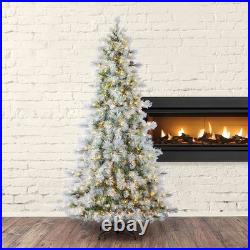 9-ft Flocked Snowy Berkshire Pre-lit Artificial Christmas Tree with LED Lights 9-ft Flocked Snowy Berkshire Pre-lit Artificial Christmas Tree with LED Lights