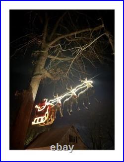 9 ft Giant Santa's Sleigh with Reindeer Holiday LED Yard Decoration UNIT IN HAND
