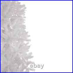 9-ft Pre-lit Pencil White Artificial Christmas Tree with Clear Incandescent Ligh