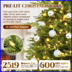 9 ft Prelit Pencil Christmas Tree with 600 LED Lights, App Control, Aspen Art
