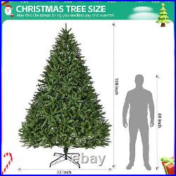 9ft Artificial Christmas Tree Folding Stand, PVC Xmas Tree with3655 Branch Tips