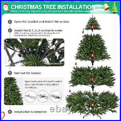 9ft Artificial Christmas Tree Folding Stand, PVC Xmas Tree with3655 Branch Tips