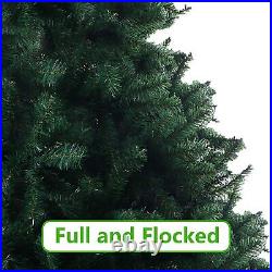 9ft Artificial Pre-lit Christmas Tree with 2800 Tips Green Hinged Bushy Tree HOT