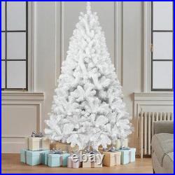 9ft Artificial White Christmas Tree Unlit Spruce Xmas Tree with 1910 Branch Tips
