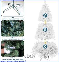 9ft Artificial White Christmas Tree Unlit Spruce Xmas Tree with 1910 Branch Tips