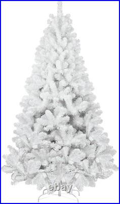 9ft Artificial White Christmas Tree Unlit Spruce Xmas Tree with 1910 Branch Tips