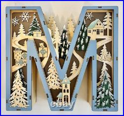 ANTHROPOLOGIE Monogram Wonderland Light-Up Scene Christmas Letter M UNUSED ANTHROPOLOGIE Monogram Wonderland Light-Up Scene Christmas Letter M UNUSED