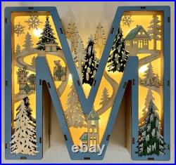 ANTHROPOLOGIE Monogram Wonderland Light-Up Scene Christmas Letter M UNUSED