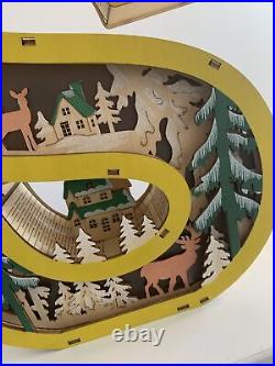 ANTHROPOLOGIE Monogram Wonderland Light-Up Scene Christmas / Letter S / NEW