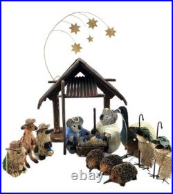AUSTRALIAN NATIVITY SCENE Christmas Handmade Decoration Animal Wildlife Bristle