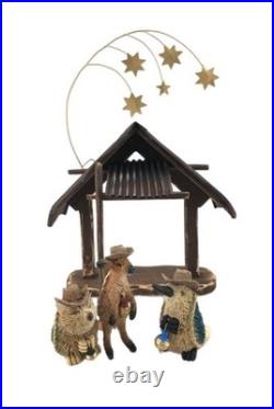 AUSTRALIAN NATIVITY SCENE Christmas Handmade Decoration Animal Wildlife Bristle