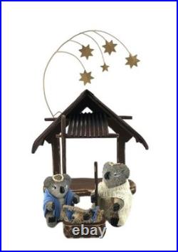 AUSTRALIAN NATIVITY SCENE Christmas Handmade Decoration Animal Wildlife Bristle
