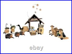 AUSTRALIAN NATIVITY SCENE Christmas Handmade Decoration Animal Wildlife Bristle