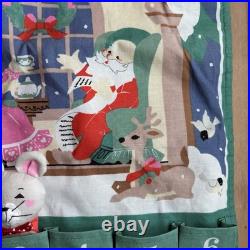 AVON Countdown to Christmas ADVENT CALENDAR Fabric with Mouse 24x12 VINTAGE EUC