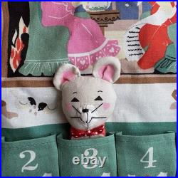 AVON Countdown to Christmas ADVENT CALENDAR Fabric with Mouse 24x12 VINTAGE EUC