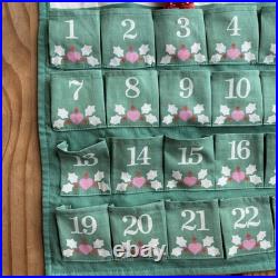 AVON Countdown to Christmas ADVENT CALENDAR Fabric with Mouse 24x12 VINTAGE EUC