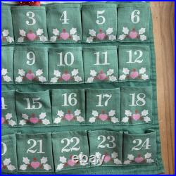 AVON Countdown to Christmas ADVENT CALENDAR Fabric with Mouse 24x12 VINTAGE EUC