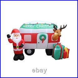 A Holiday Company 8 Ft Wide Inflatable Christmas Santa Camper Lawn Decoration