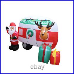 A Holiday Company 8 Ft Wide Inflatable Christmas Santa Camper Lawn Decoration