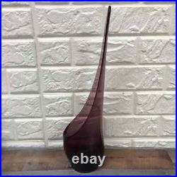A Tall Atomic Film Noir Mid Century Amethyst 16 Glass Candle Stand Viking Elite