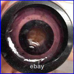 A Tall Atomic Film Noir Mid Century Amethyst 16 Glass Candle Stand Viking Elite