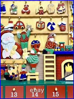 Advent Calendar Santa's Workshop Christmas Wood Compartment 24 Costco With Box Advent Calendar Santa's Workshop Christmas Wood Compartment 24 Costco With Box