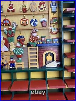 Advent Calendar Santa's Workshop Christmas Wood Compartment 24 Costco With Box Advent Calendar Santa's Workshop Christmas Wood Compartment 24 Costco With Box