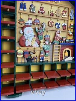 Advent Calendar Santa's Workshop Christmas Wood Compartment 24 Costco With Box Advent Calendar Santa's Workshop Christmas Wood Compartment 24 Costco With Box