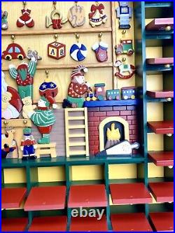 Advent Calendar Santa's Workshop Christmas Wood Compartment 24 Costco With Box Advent Calendar Santa's Workshop Christmas Wood Compartment 24 Costco With Box