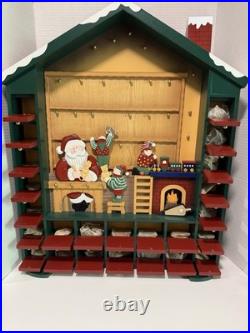 Advent Calendar Santa's Workshop Wooden by Kirkland Costco Holiday Christmas 24